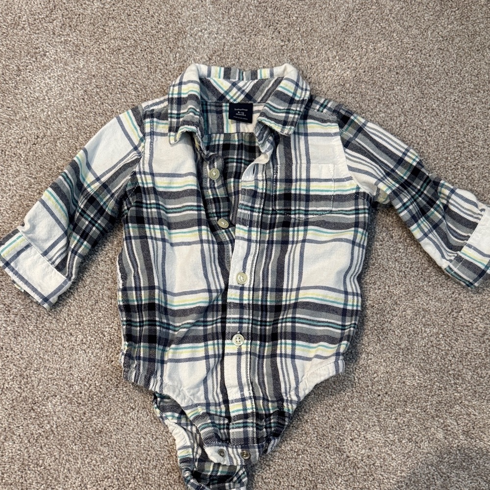 Gap Plaid Long Sleeve Baby Onesie